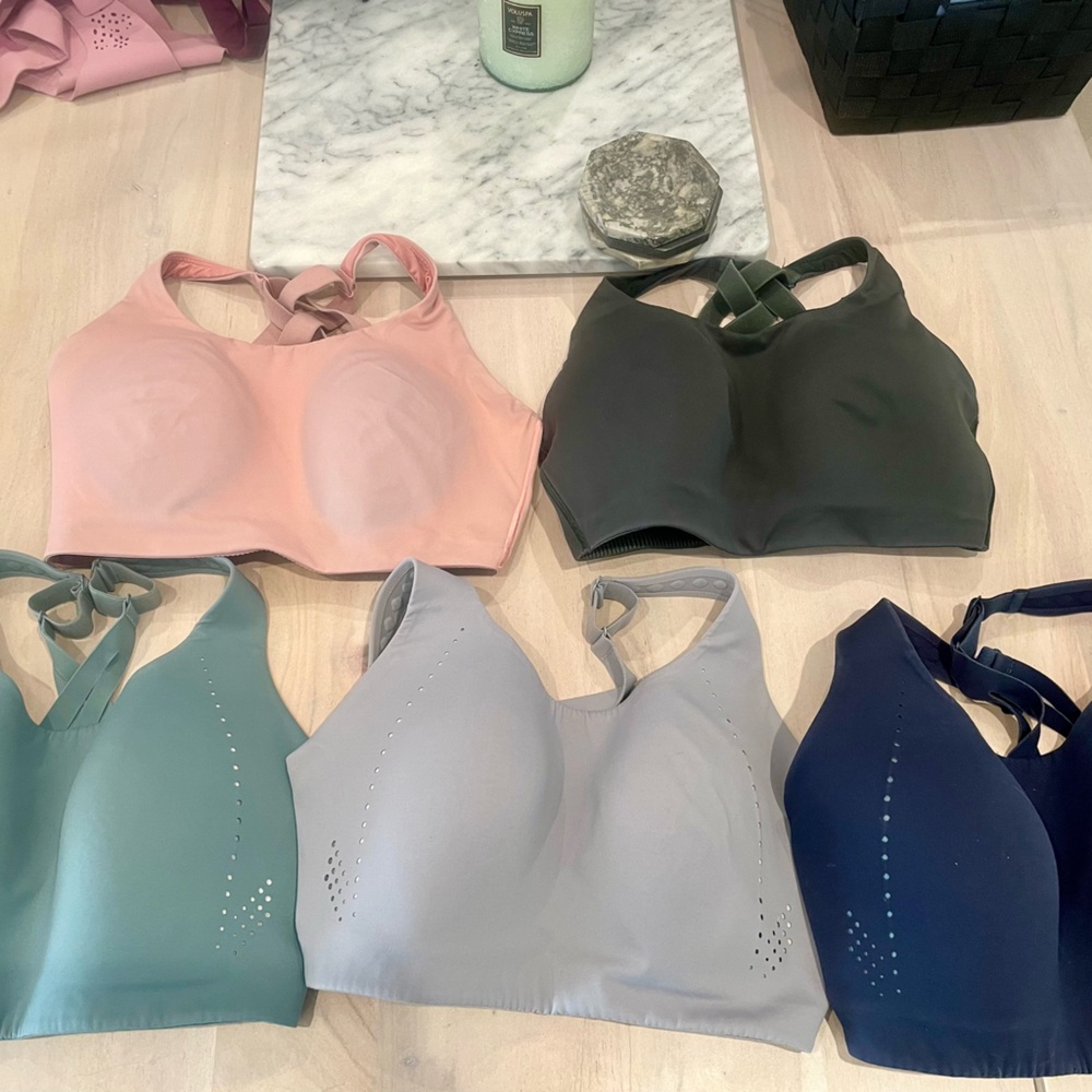 lululemon athletica Sports Bras in Pink, Green, Gray, and Blue